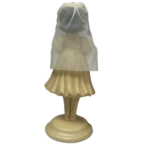 WILTON Vtg First Holy Communion Cake Topper Dark Hair Girl w/Veil Hong Kong W706 - Picture 4 of 9